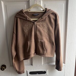 Primark Brown New York Zip-Up Hoodie